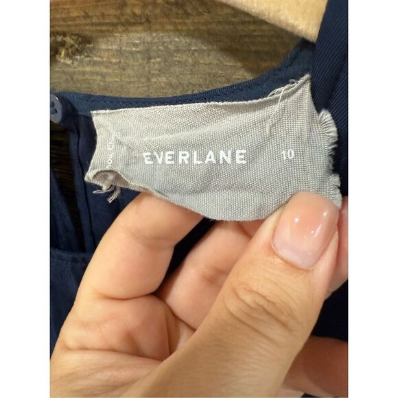Everlane Japanese GoWeave Light Drawstring Dress Navy Blue Sz 10 - Picture 3 of 7